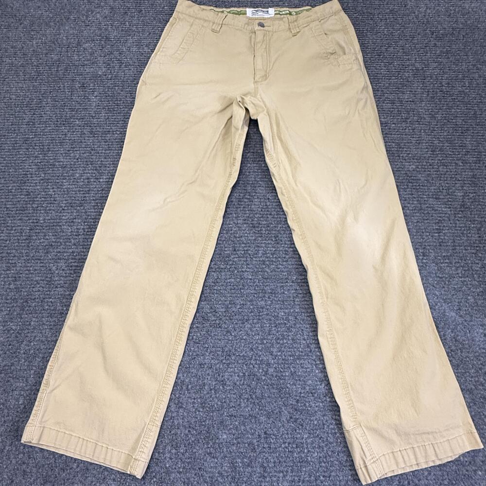 Mountain Khakis Pants Mens 34x30 Beige Organic Cotton Relaxed Fit Canvas Chino